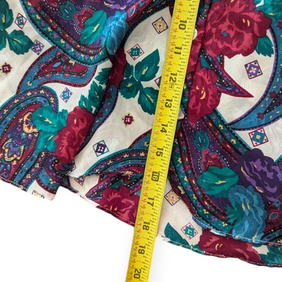 Vintage L.A. INTIMATES Sleeveless Swing Top M Medium burgundy emerald paisley - Picture 7 of 7